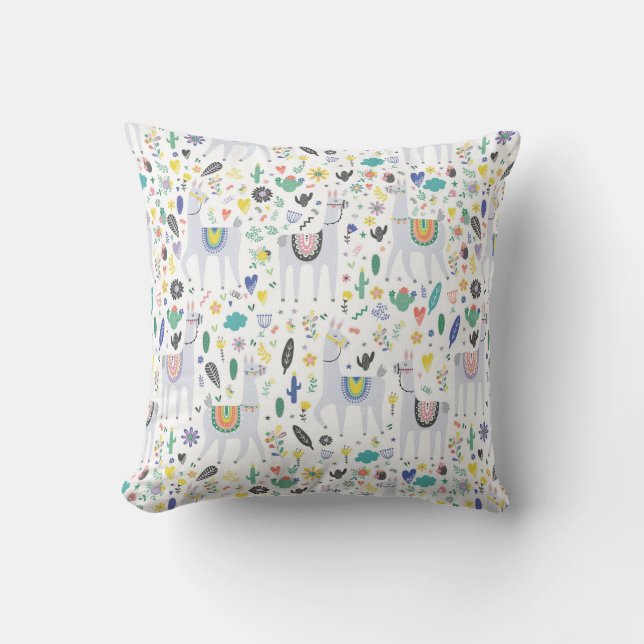 Coussin Motif d'alpaga de griffonnage (Recto)