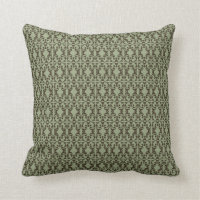 motif damassé vert olive sauge et marron orné