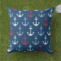 Motif d'Ancres de la marine nautique rouge blanc e