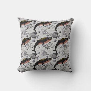 Coussin Motif d'animaux aquatiques vie sous-marine océan