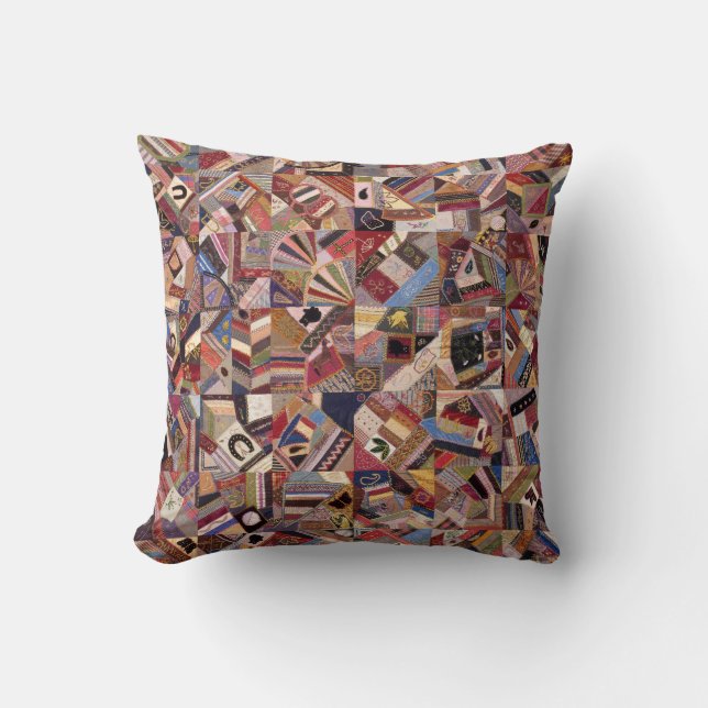 Coussin Motif d'antiquité américain Crazy Quilt (Recto)