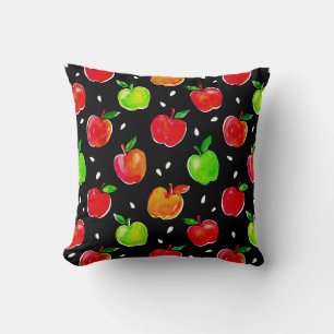 Coussin Motif d'aquarelle des pommes