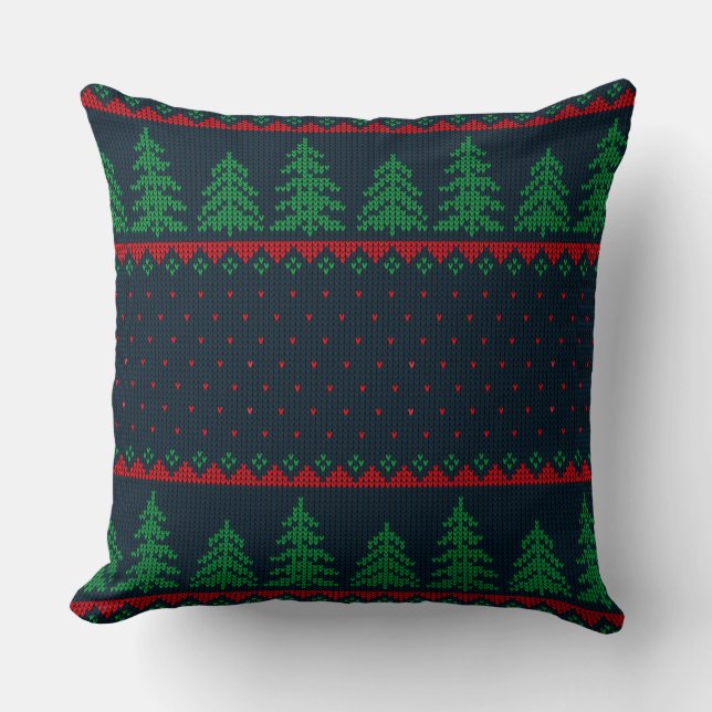 Coussin Motif d'arbre de Noël sans couture (Recto)