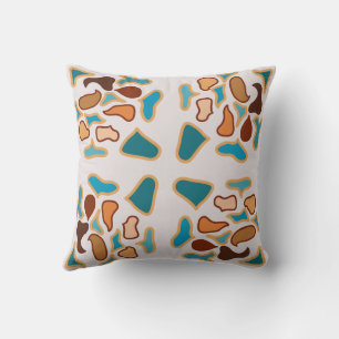 Coussin Motif d'art abstrait de tons terreux du Sud-Ouest