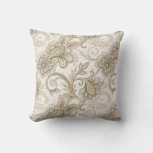 Coussin Motif d'art floral paisley de luxe élégant