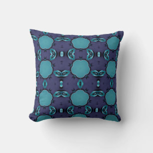 Coussin Motif d'art géométrique Mauve turquoise