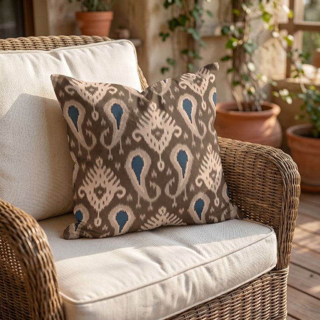 Coussin Motif d'art tribal autochtone moderne rustique pou (Créateur téléchargé)