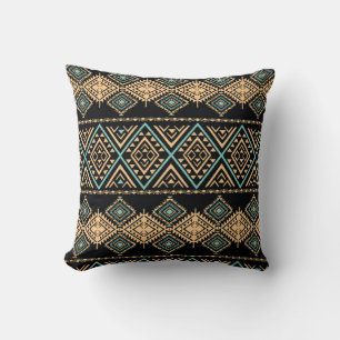 Coussin Motif d'art tribal. Impression géométrique ethniqu