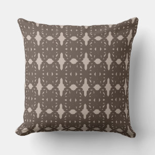 Coussin Motif d'aspect méditerranéen beige et marron
