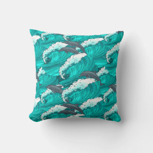 Coussin Motif Dauphin Jumping amusant