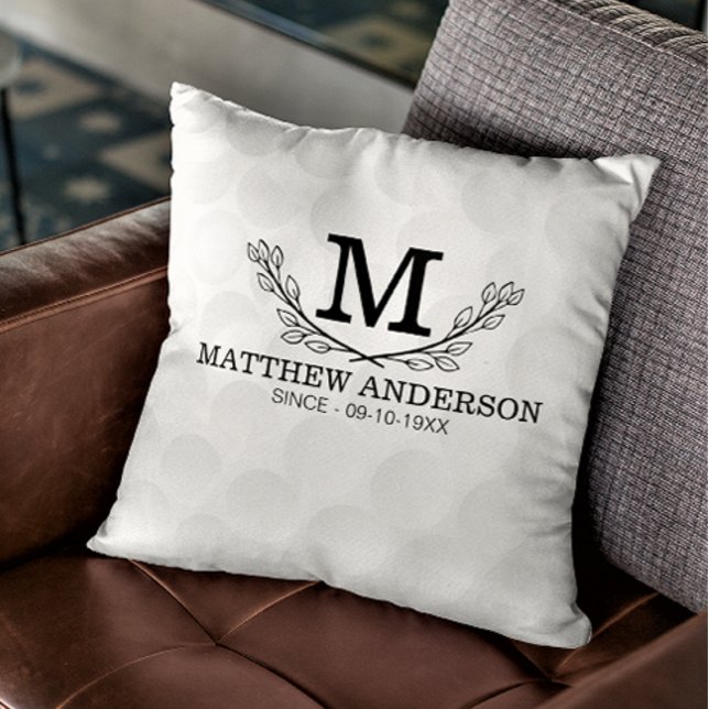 Coussin Motif de balle de golf personnalisé Nom Monogramme (Créateur téléchargé)