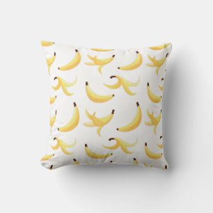 Coussin Motif de banane jaune rétro drôle, partie modifiab