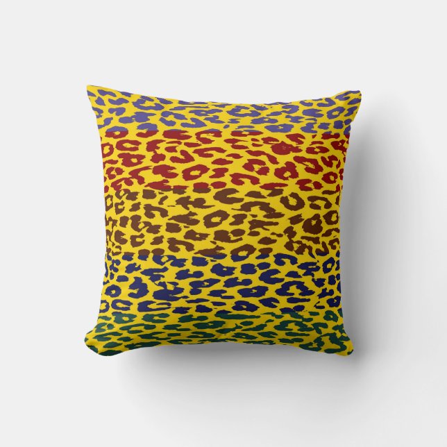 Coussin Motif de bande de peau Empreinte de léopard multic (Recto)