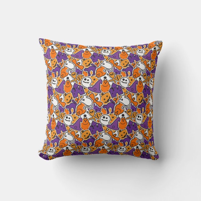 Coussin Motif de bande dessinée d'Halloween (Recto)