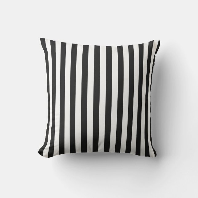 Coussin Motif de bande noir et blanc (Recto)