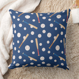 Coussin Motif de baseball et de bats
