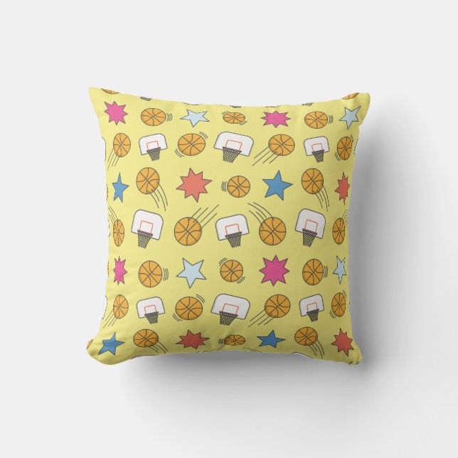 Coussin Motif de basket amusant (Recto)