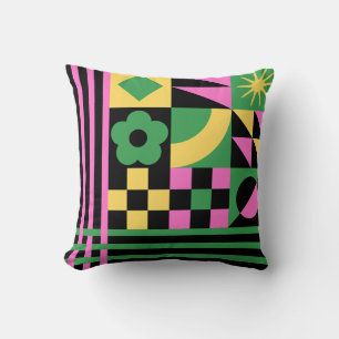 Coussin Motif de bloc géométrique en gras
