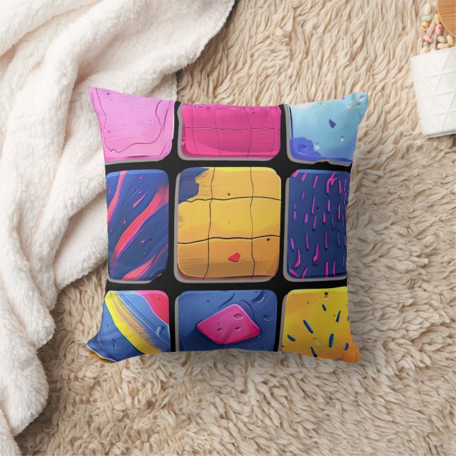 Coussin Motif de blocs colorés Abstraits (Couverture)