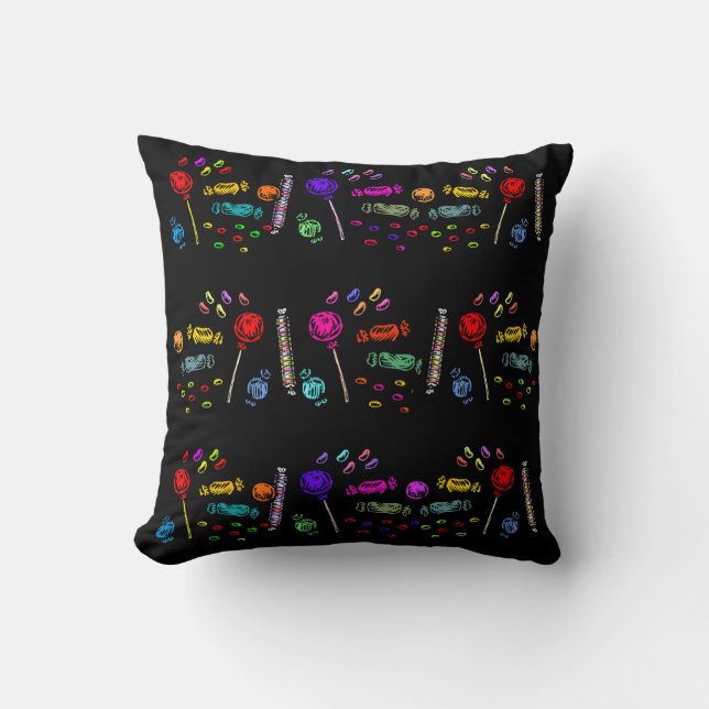Coussin Motif de bonbons d'Halloween (Recto)