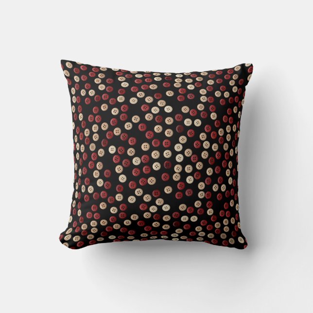 Coussin Motif de boutons couleur marron et tan (Recto)