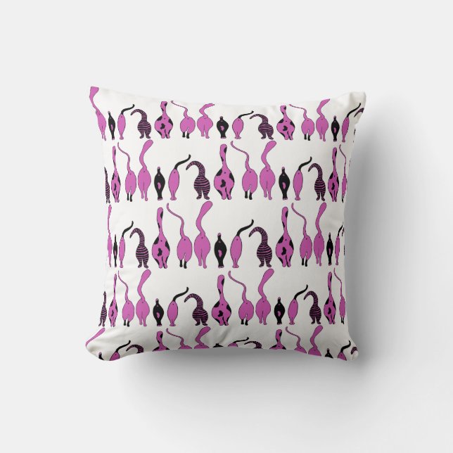 Coussin Motif de boutons de chats violets (Recto)