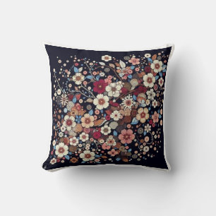 Coussin Motif de branches de fleurs de cerisier japonais