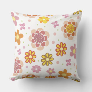 Coussin motif de broderie de tournesol