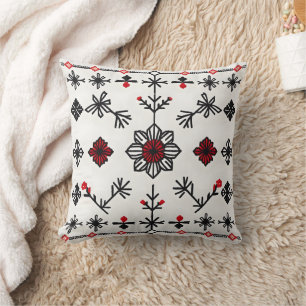 Coussin Motif de broderie folklorique traditionnel Patri