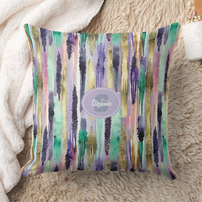 Coussin Motif de brosse vertical dynamique (1) (Couverture)