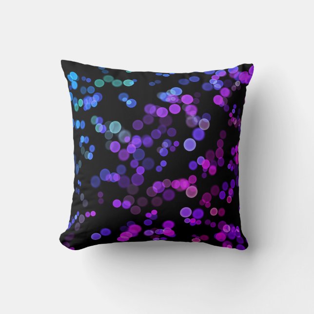 Coussin Motif de bulle Abstrait bleu violet rose (Recto)