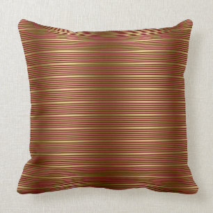 Coussin Motif De Burgundy Et Gold Stripes
