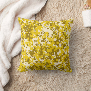 Coussin motif de camouflage 6 jaune