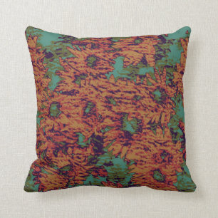Coussin Motif de camouflage de tournesol et de feuille