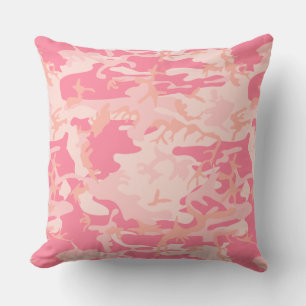 Coussin Motif de camouflage rose tendance