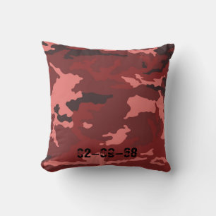 Coussin Motif de camouflage rouge