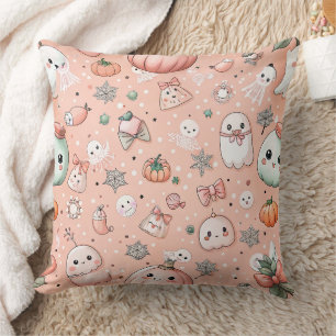Coussin Motif de caniche d'Halloween avec Fantômes et Citr