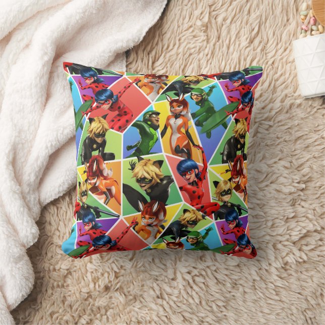 Coussin Motif de caractères couleur miquille (Couverture)