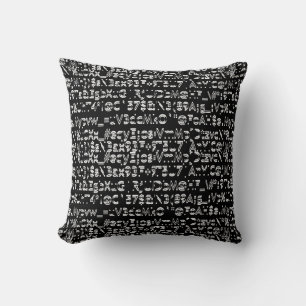 Coussin Motif de caractères de clavier artistique