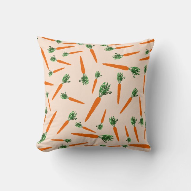 Coussin Motif de carottes orange (Recto)