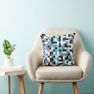 Coussin Motif de Carré géométrique multicouleur moderne