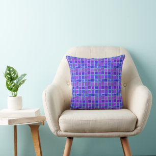 Coussin Motif de carreaux en mosaïque violette