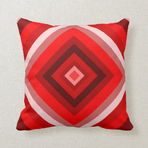 Coussin Motif de carrés nichés (rouges et roses)