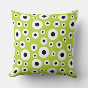 Coussin Motif de cercle noir et blanc moderne