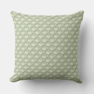 Coussin Motif de cercle transparent vert olive