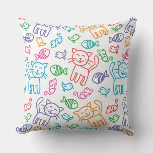 Coussin motif de chat (Recto)