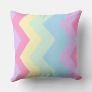 Coussin Motif de chevron arc-en-ciel