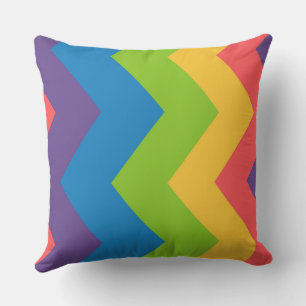 Coussin Motif de chevron arc-en-ciel