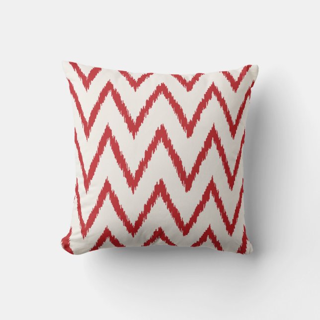 Coussin Motif de chevron rouge kat texturé chic moderne (Recto)