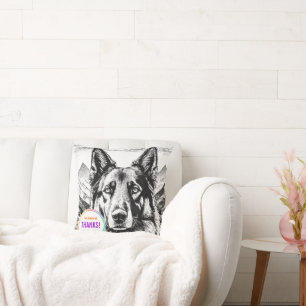 Coussin Motif de chien de berger qui garde